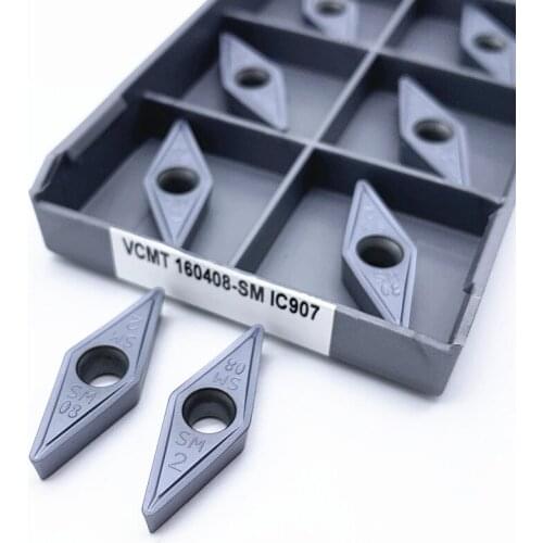 10PCS VCMT160408-SM IC907/IC908 Carbide Insert Internal Turning Knife Blade CNC Lathe Metal Cutter Tools