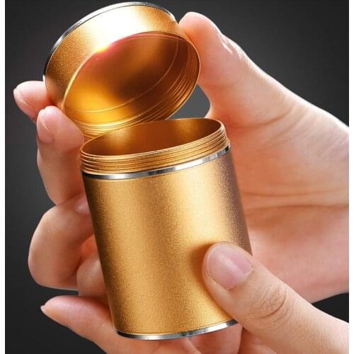 Metal Alloy Small Tea Caddy Car Mini Portable Travel Stainless Steel Tea Box High Grade Tea Canister