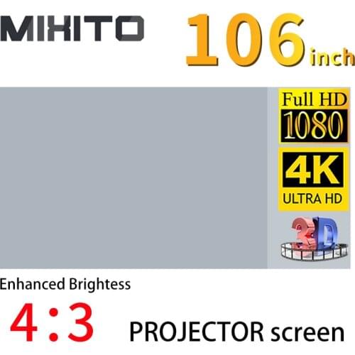 MIXITO 4:3 Projector Anti-Light Screen 106 110 inch 1080P HD Foldable Portable Projection Movies Screen For Home Cinema Outdoor