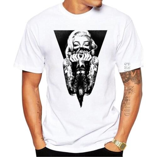 100% Cotton Fashion Vintage Ms. Monroe Design Men T-Shirt Marilyn Monroe Printed Graphic Tshirt Hipster Tops O Neck Funny Tee