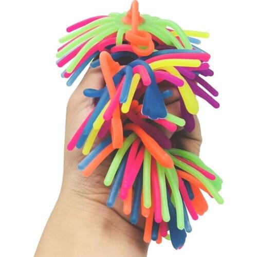 Monkey Noodles Fidget Toy Stretchy String Puffer Balls For Kids Autism Sensory Therapy Objet Satisfaisant Anti Stress