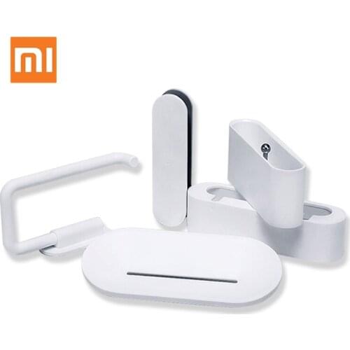 Original Xiaomi Mijia Hooks HL Bathroom 5 In1 Sets Soap Toothbrush Hook Storage Box Phone Holder for Bathroom Shower Room Tool
