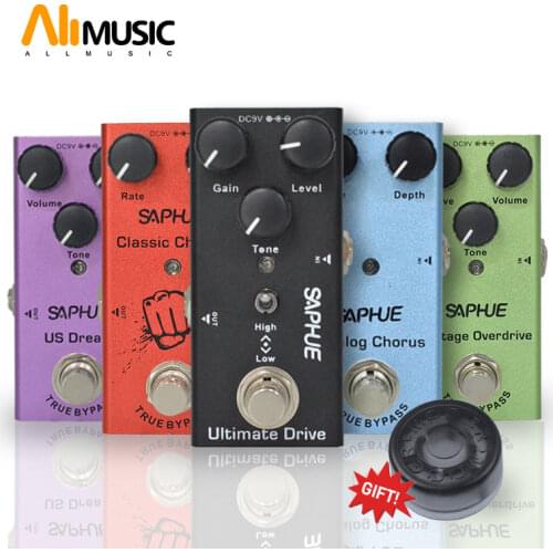 SAPHUE Electric Guitar Pedal Vintage Overdrive/Distortion Crunch/Distortion/US Dream/Classic Chorus/Vintage Phase/Digital Delay