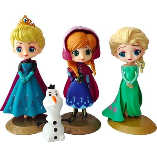 Disney Frozen Elsa Anna Olaf Plastic Cake Decoration Ornaments, Frozen Elsa Figurines, Birthday Toys for Girls