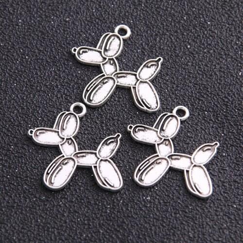 15pcs 25*26mm New Cute Dog Animal Pendant Amulet Metal Alloy DIY Jewelry Pendant Found