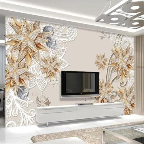 Beibehang Customized 3d large wallpaper polygon abstract five-pointed star diamond European living room background wall 3d обои