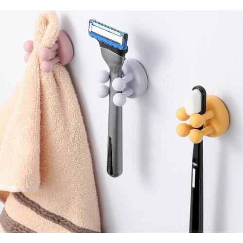 Silicone Wall Hook Towel Toothbrush holder Spoon Shovel Stand Adjustable Household Storage Hanger Racks For Kitchen Bathroom