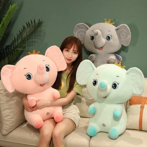 1pc 23/45/60cm Kawaii Sitting Elephant Plush Toys Cartoon Stuffed Animal Doll Baby Kids Home Decor Accompany Birthday Gift