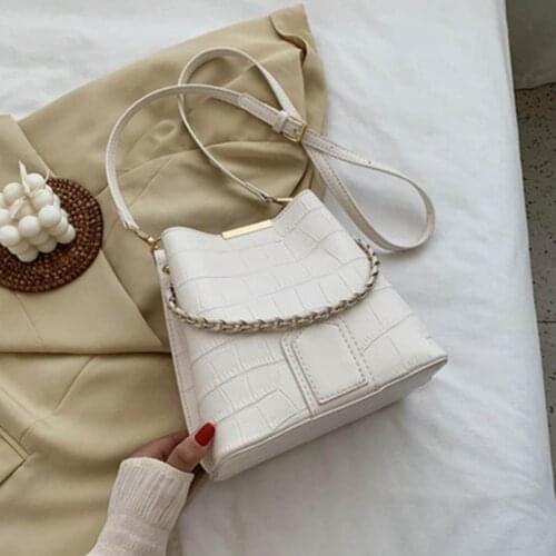 Crocodile pattern chain soft leather ladies one-shoulder messenger bag wallet and Bucket bag alligator pattern Handbag and purse