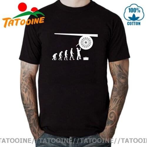 Tatooine Aeroplane Aircraft Engine Mechanic Evolution T shirts men Funny Airplane Technician Evolution T-shirt 2020 New Arrival