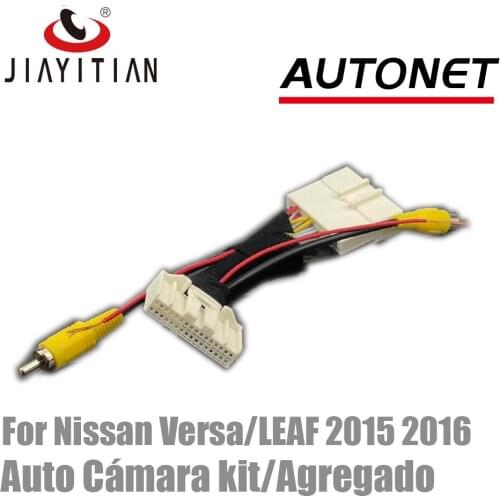 JIAYITIAN Rear view Camera RCA Video Plug Adapter C32 pins Cable For Nissan Versa/LEAF 2015 2016/NP300 Frontier 2015~2018
