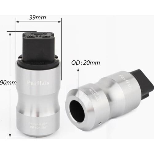 Preffair High Performance Aluminum Alloy Housing Gold Plated Audio Power IEC Female Plug AC 20A Female Power Cord Connector