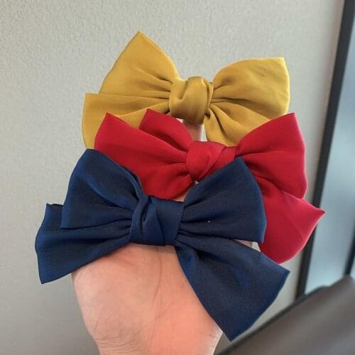Women Chiffon Big Bowknot Hair Clips Ribbon Hairpins Scrunchie Barrettes Bows Headband Hairclip Girls Hair Accessories