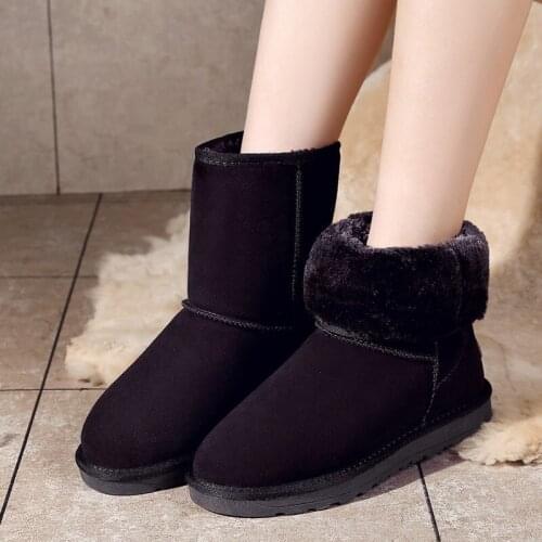 Snow Boots Woman 2020 Winter Women Ankle Boot Fashion Plus Size Non-slip Flat Booties Keep Warm Ladies Shoes Botas mujer W20-12