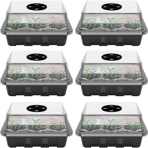 12 Hole Plastic Nursery Pots Grow Box Planting Seed Tray Kit Cells Seed Tray Seedling Starter Germination Garden Grow Kit