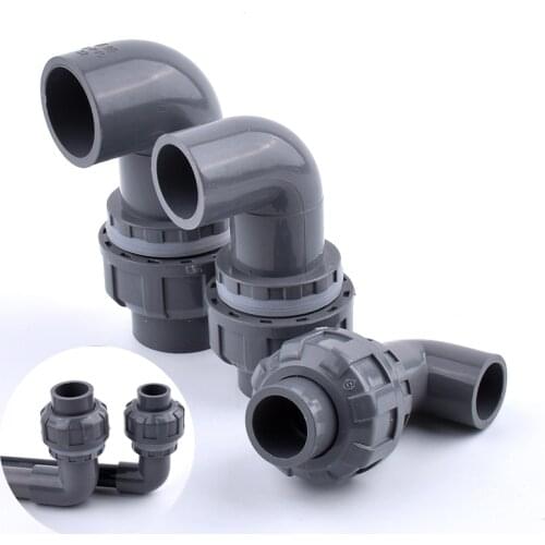 2~10Pcs 20/25/32/40/50mm PVC Upper And Lower Water Elbow Garden Irrigation Fish Tank Drain Aquarium Quick Connector Fittings