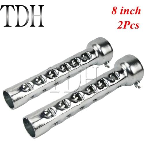2Pcs 8 inch 200mm Motorcycle Steel Exhaust Baffler For Harley Honda Yamaha Indian 2" OD Drag Pipes DB-Killer Removable Silencer