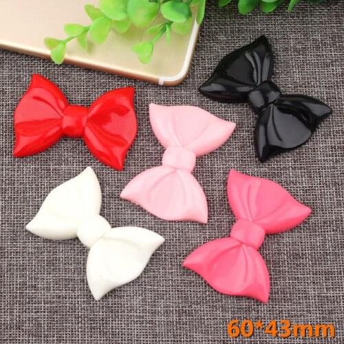 30pcs/Lot Big Bow Tie Resin Flatback Cabochons Bowknot Flat Back DIY Hairclip Center Cell Phone Home Decoration Embellishment