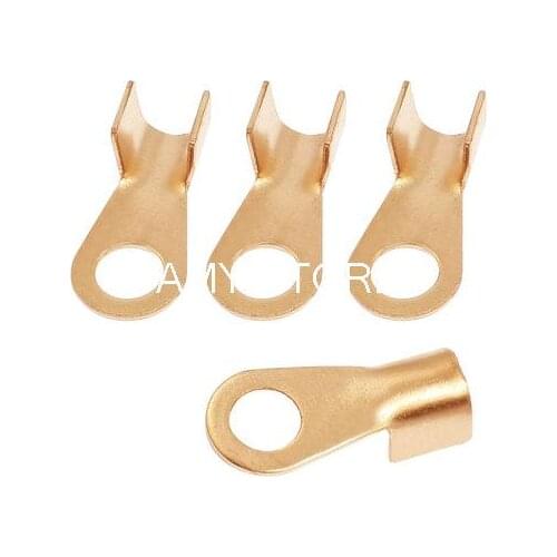 4pcs 10.5mm Stud Bare Battery Copper Ring Lug Terminal Wire Connector 150A