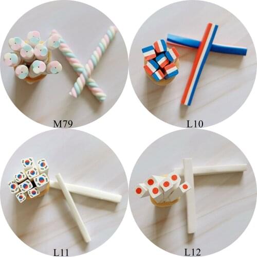 5pcs 5mm Cute Series Cane Fancy Nail Art Polymer Clay Cane Twist Flags