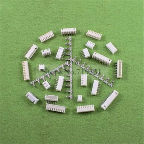 50Sets, Micro JST 2.5 XH 2/3/4/5/6/7/8/9/10-Pin Connector plug Male ,Female Right Angle, Crimps
