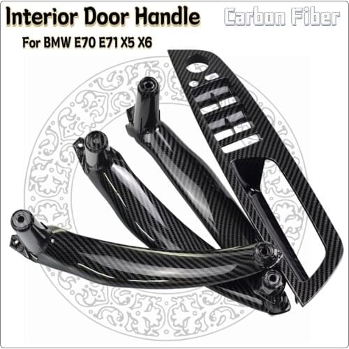 Car Styling Right Left Interior Door Handle Armrest Inner Door Panel Pull Trim Cover For BMW X5 X6 E70 E71 Auto Accessories