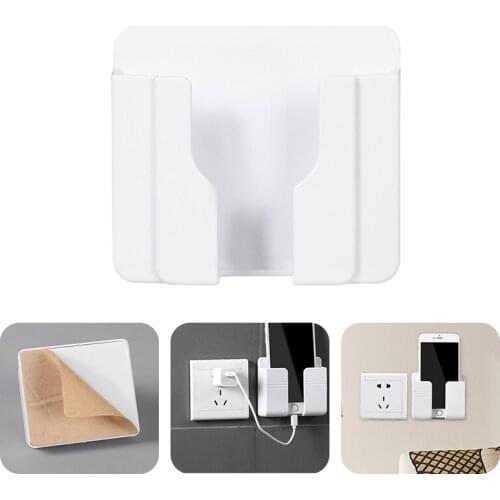 Phone Charging Holder Wall-mounted Remote Control Storage Box Phone Charging Stand Charger Base Wall Hanging Rack Hanger