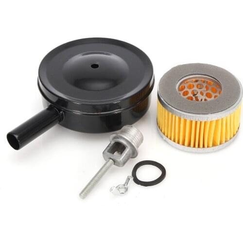 Black 4 Inch 10cm Dia Compressor Air Intake Filter MPT1/2'' w/ Paper Cartridge Metal Silencer