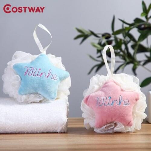 Costway Lovely Scrub Bath Ball Scrubber Loofah Mesh Net Ball Cleaning Bath Sponge Shower Flower Washcloth Soft Bubbles Sponge