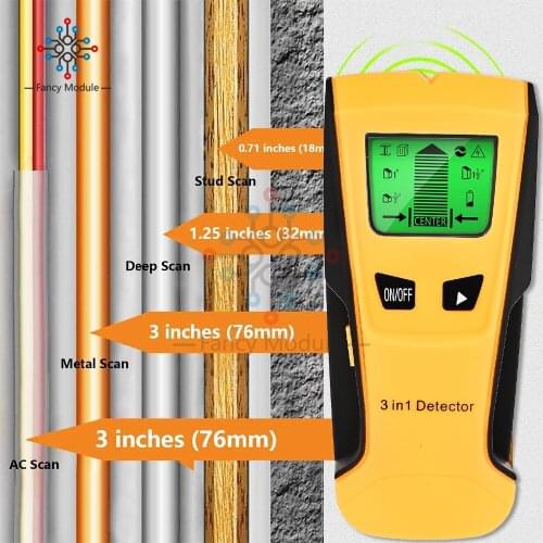3 In 1 Sensor Wall Scanner Pipe Finder Pipe Wire Detector Electronic Stud Locator Wood Joist Wall Metal Detector Accessories