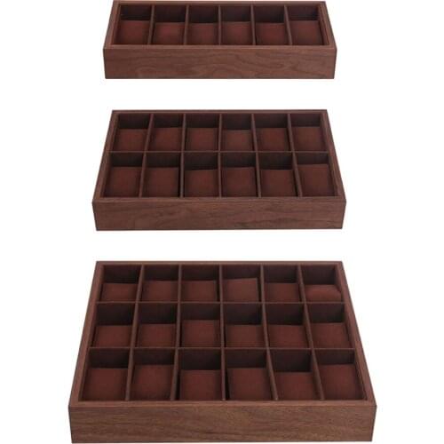 Wood Watch Box Display Tray with Pillow Jewelry Organizer Container 6/12/18 Slot Watch Boxes