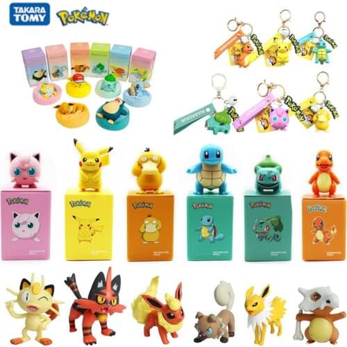 6Pcs/Set Various Styles Genuine Pokemon Starry Dream Series Doll Anime Cartoon Action Figure Pikachu Keychain Toys Model Gift