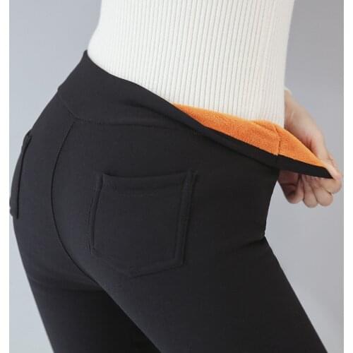 Hot sale! 2020 Autumn winter women pants velvet thickening trousers female warm pencil pants thicker elastic trousers D251