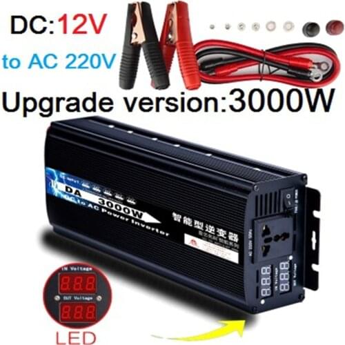 Inverter 12V/24V to AC 220V 50Hz 1500W 2200W 3000W Voltage transformer Power Converter Booster For Car solar Inverter Household
