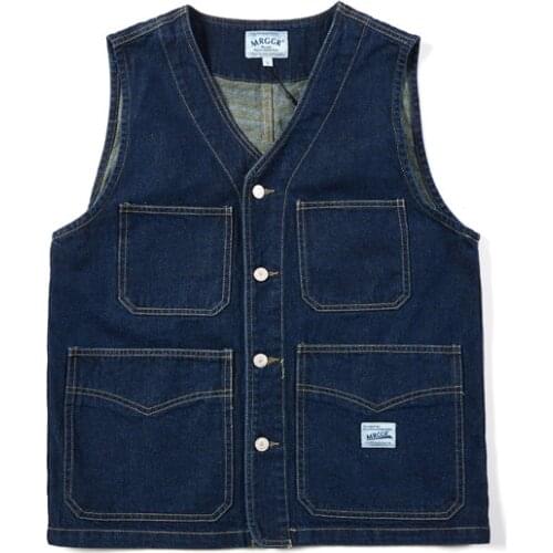 Spring Autumn Single Breasted Cardigan Navy Straight Hem Solid Color Bag Multi Pocket Loose Mens Outdoor Hiking Hunting combat