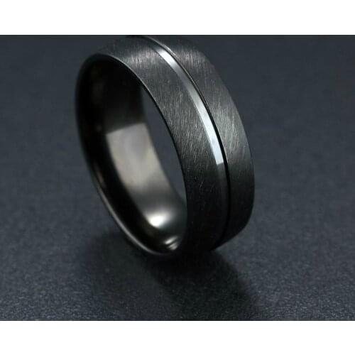 Classic Atmosphere Mens Ring Black Titanium Steel Ring Jewelry Good Quality