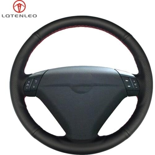 LQTENLEO Black Artificial Leather Car Steering Wheel Cover For Volvo S80 2004 2005 XC70 2004-20010 S60 2004-2010 XC90 2004-2006