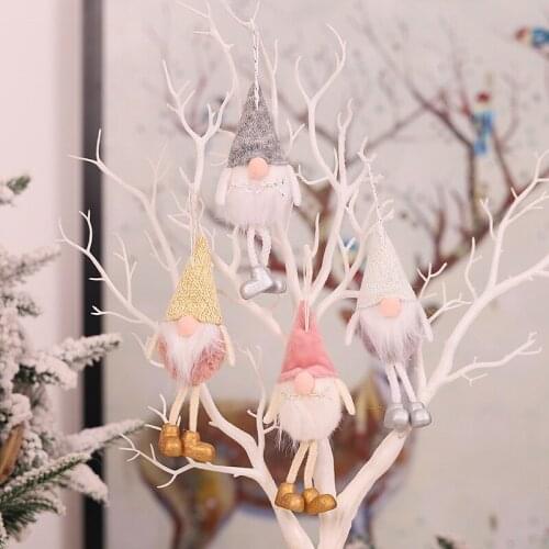 1pc Mini Cartoon Christmas Santa Claus Boy Doll Toy Decoration Home Xmas New Year Decor Christmas Tree Pendants Ornament