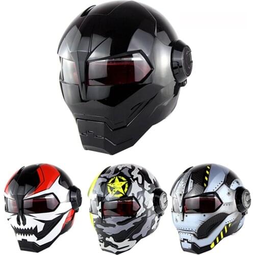 Casco IronMan War Machine Helmets Cool Personalized Ironman Casque Full Face Motorcycle Helmet Flip Up Capacete Retro 515