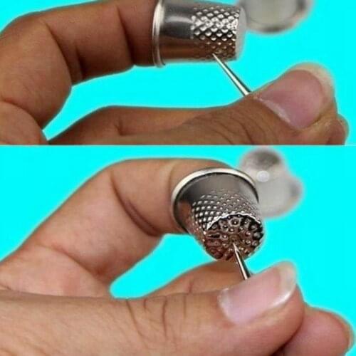 3 Pcs Thimbles Tailor Sewing Tool Silver Metal Grip Finger Shield Protector Pin Needle Handworking Sew Machine Accessory AA