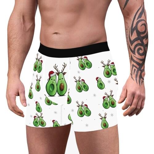 New Sexy Man Christmas Boxer Briefs Loose Tight Waist Cartoon Pattern Celebrate The Holiday Erotic Costumes Men Underwear