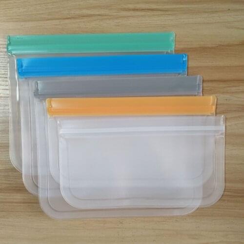 Food Storage Bag Upgrade Leakproof Top Stand Up Reusable Freezer Sandwich Ziplock Silicone Bag Food Preservation