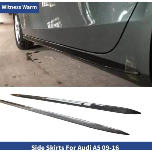 Carbon fiber auto side carbon skirt side bumper apron Patch for Audi A5 2 Door 4 Door 2009-2016