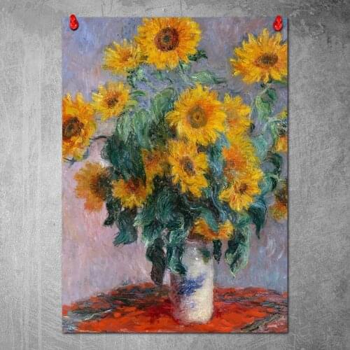 Canvas Poster Sunflowers Claude Monet Wall Art Painting Posters and Prints Nordic Wall Pictures for Home Decor No Frame