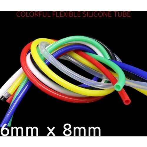 10 meters red and 16 meters sky blue Flexible Silicone Tube ID 6mm x 8mm OD Food Grade Non-toxic Drink Water Rubber Hose