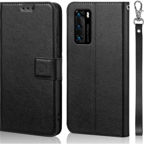 Luxury Flip Case for Huawei P40 Cover Original Book Design Leather Phone Coque Wallet Capa Stand With Strap Card