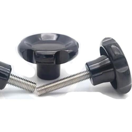 1Pcs M10 Stainless Steel ripple Hand wheel handle Plum blossom Torx Plastic Round head Screw Length 55mm-120mm