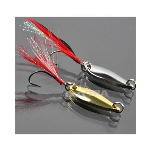 Fishing Lure Spoon Bait 5g Artificial Lures Spinner Lure Metal Bait Fishing Tackle Armed With Feather Hook