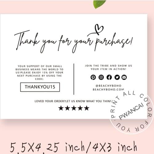Small Business Thank You Card Template,Printable Thank You Package Insert,Modern Business Thank You Card,Contemporary Branding