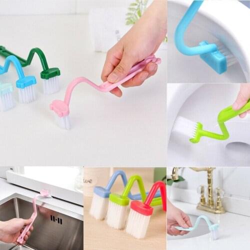 Newest Arrivals Curved Small Bathroom Toilet Cleaning Brush Corner Rim Cleaner Bent Bowl Handle For Home